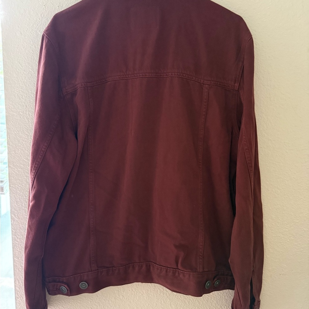 PAIGE Men's Maroon Denim Jacket - Picture 6 of 9